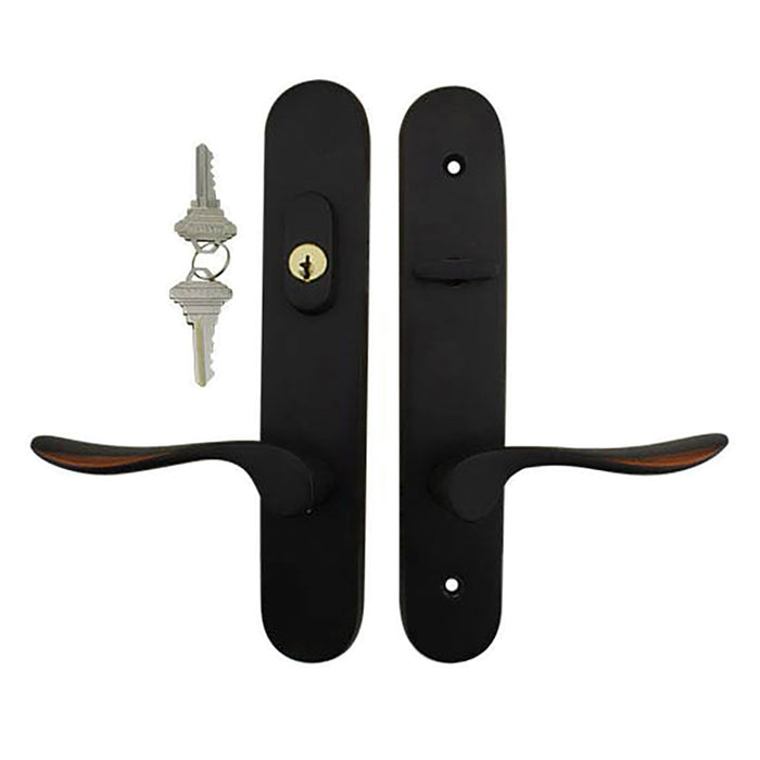 Marvin Traditional Active Handle Set Trim for Multipoint Doors – Dark Bronze