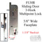 Fuhr 3-Hook Sliding Patio Door Lock for 6' 8" Doors – 35mm Backset, 120mm PZ
