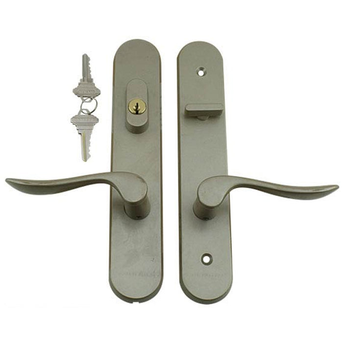 Marvin Traditional Active Hinged Door Trim – Keyed, Satin Taupe