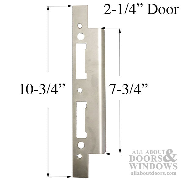 Custom Latch & Deadbolt Strike Plate – Curved Lip, 2-1/4" Door