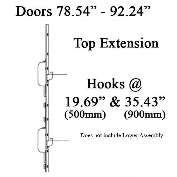 Hoppe HLS9000 Top Extension with Dual Swing Hooks – 16mm Faceplate, 54.65" Length