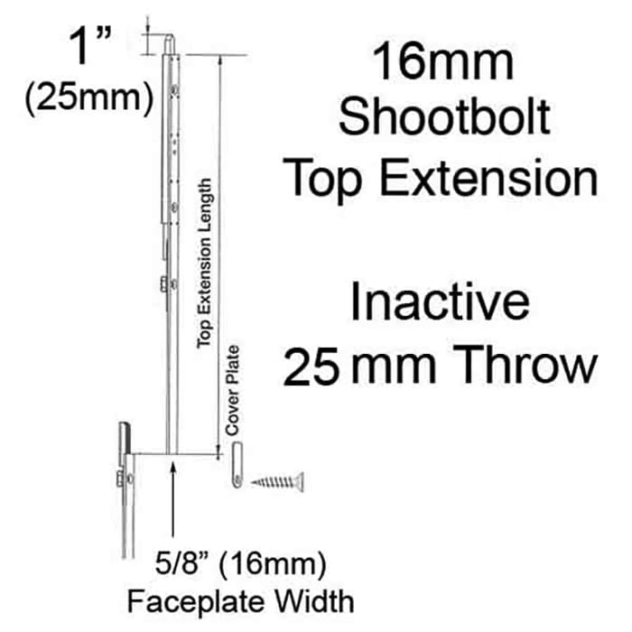 Hoppe Inactive Top Shootbolt Extension – 19-1/4" Length