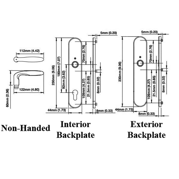 Hoppe Verona Inactive Handle Set – 92mm PZ, Brushed Stainless Steel