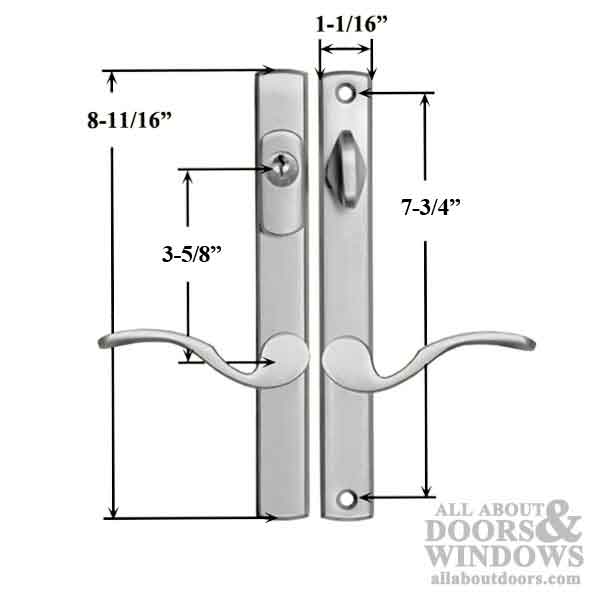 Multipoint Handleset – 92mm PZ, Antique Brass