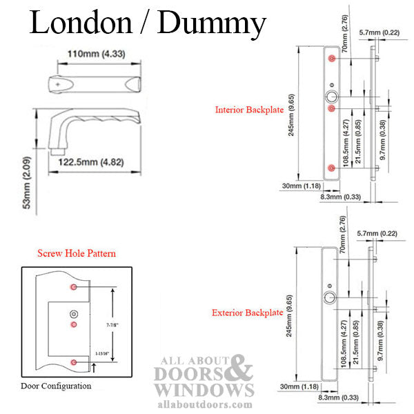 Hoppe London Dummy Handleset – Silver