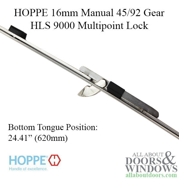 Hoppe Multipoint Lock – 45mm Backset, 92mm PZ, 36" Handle Height, 24.41" Tongue