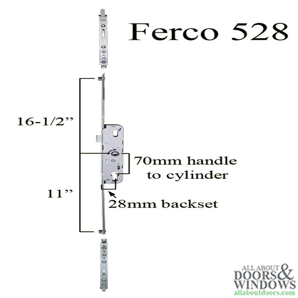 Atrium Ferco 528 Replacement Multipoint Lock Kit – 28mm Backset, 70mm Handle Spacing
