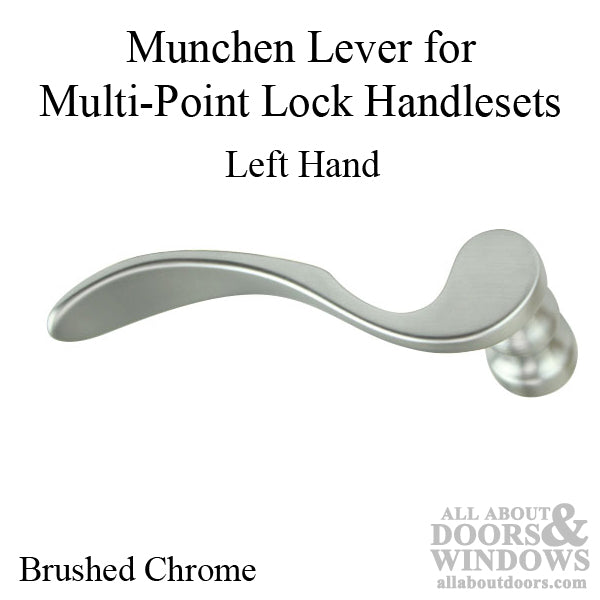 Hoppe Munchen Lever Handle – Left Hand, Brushed Chrome