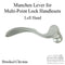 Hoppe Munchen Lever Handle – Left Hand, Brushed Chrome