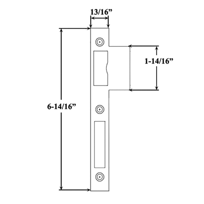 GU Square End Strike Plate for 2-1/4" Doors