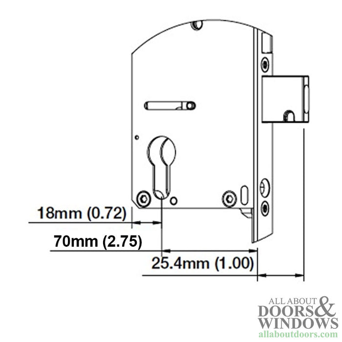 Hoppe Manual Shootbolt Multipoint Lock – 70mm Backset, 16mm Faceplate