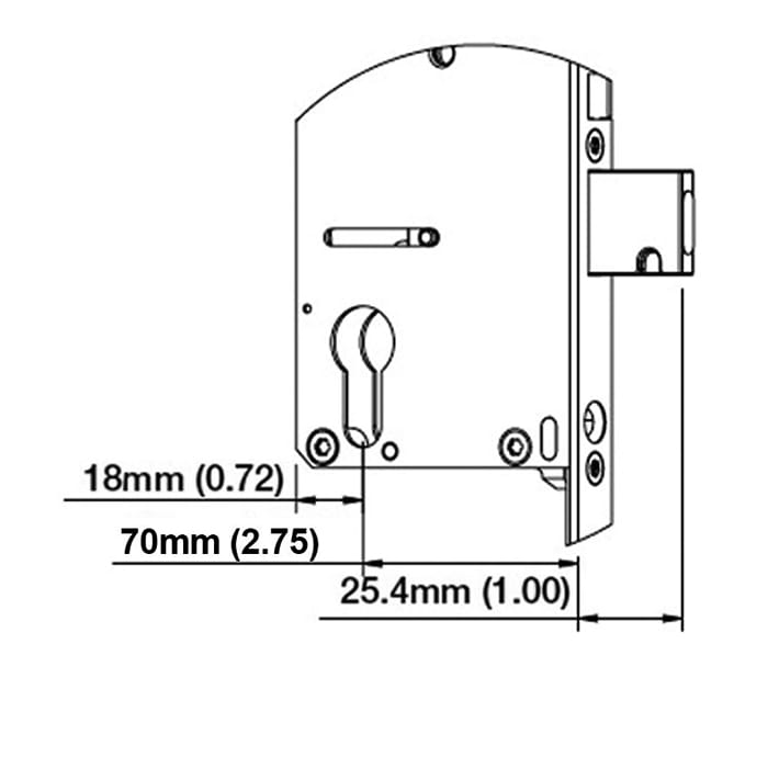 Hoppe Manual Shootbolt Multipoint Lock – 70mm Backset, 16mm Faceplate