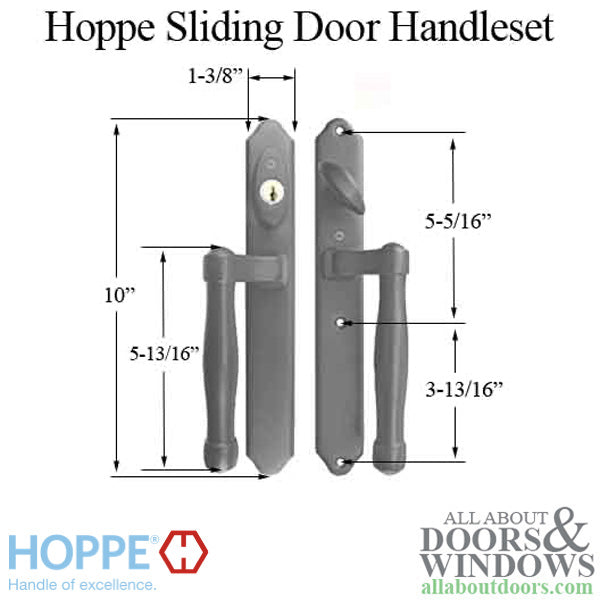Hoppe Sliding Door Handleset Trim – Active/Keyed, Oil Rubbed Brass