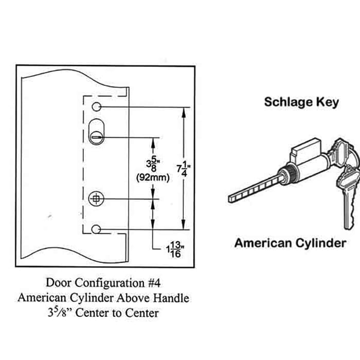 Marvin Active Keyed Multipoint Lock Trim – 92mm PZ, Antique Brass