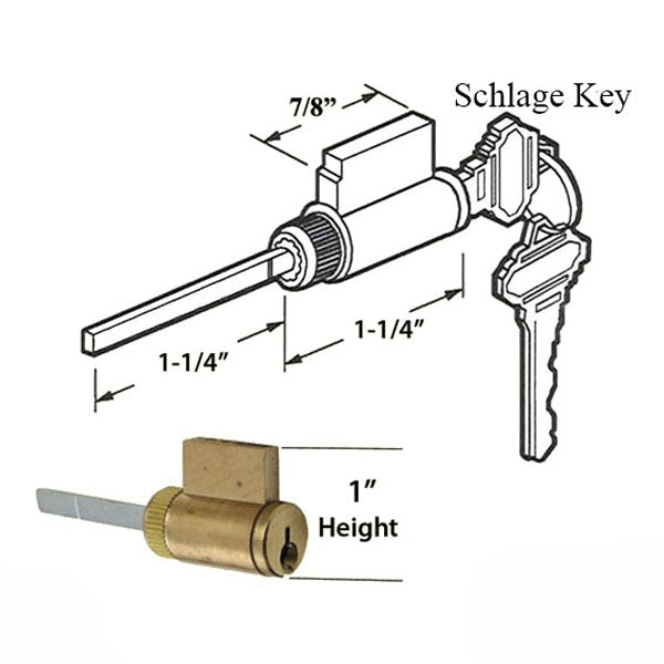 Pella Keyed 5-Pin Cylinder – Schlage SC-1 Keyway