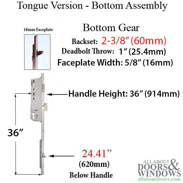 Hoppe HLS 9000 Multipoint Lock – 60mm Backset, 92mm PZ, 36" Handle Height