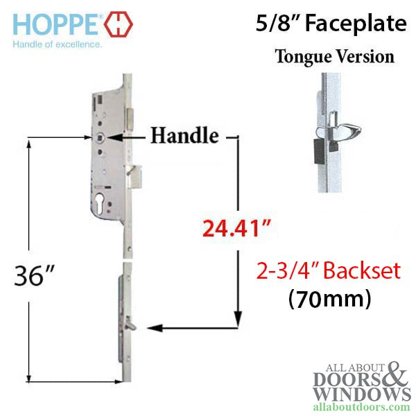 Hoppe Manual Multipoint Gear – 70mm Backset, 92mm PZ, 36" Handle Height