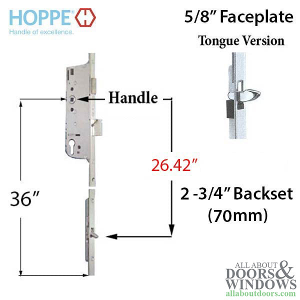Hoppe HLS9000 Manual Multipoint Gear – 70mm Backset, 92mm PZ, 36" Handle Height