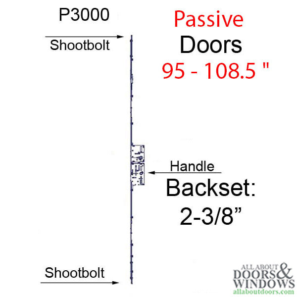 Amesbury Passive 2-Point Multipoint Lock P3000 Series – 60mm Backset, 92mm PZ, Key Above Handle