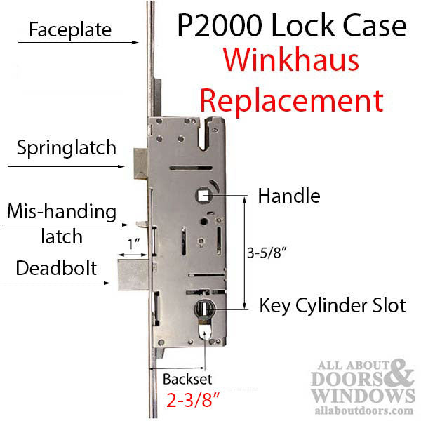 Winkhaus One Motion Lock Replacement for 8' Doors – 60mm Backset, 92mm PZ