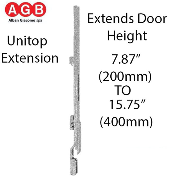 AGB Unitop Extension for Multipoint Locks – 200-400mm Length, Silver