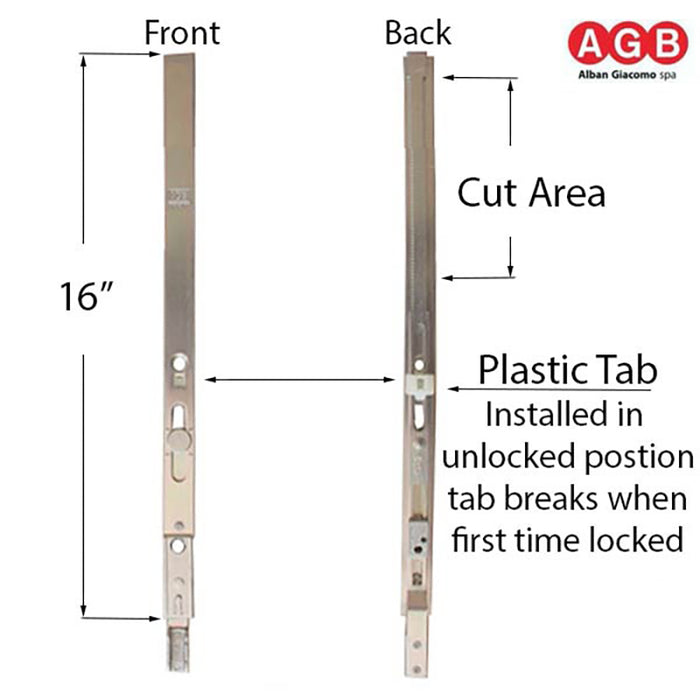 AGB Unitop Extension for Multipoint Locks – 200-400mm Length, Silver