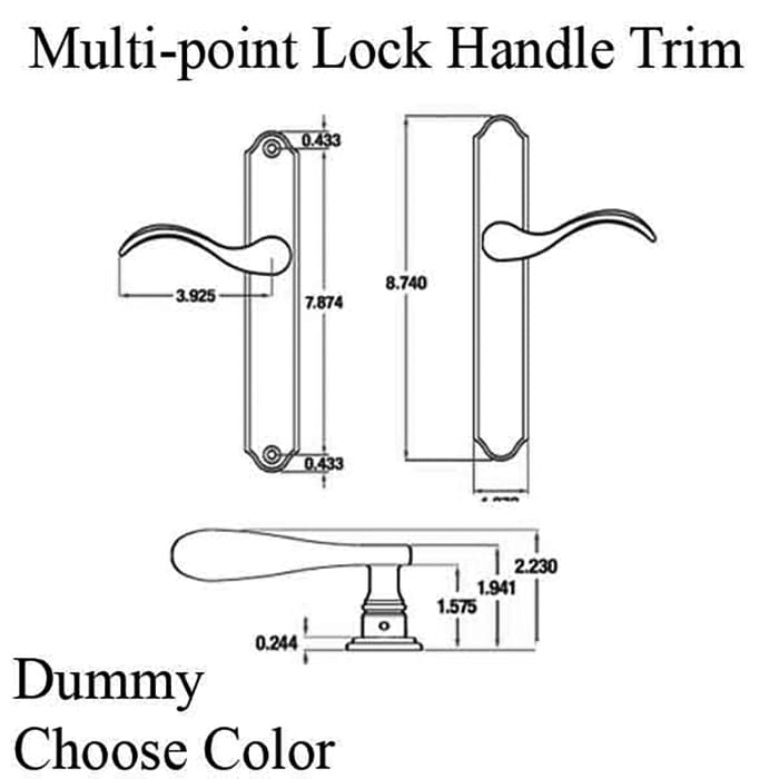 Dummy Multipoint Trim Pair for 1-3/4" Doors