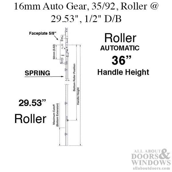 Hoppe HLS9000 Bottom Gear – Two Roller, 35mm Backset, Automatic Locking