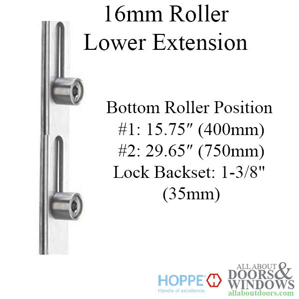 Hoppe HLS9000 Manual Locking Bottom Gear – 35mm Backset, 4 Roller