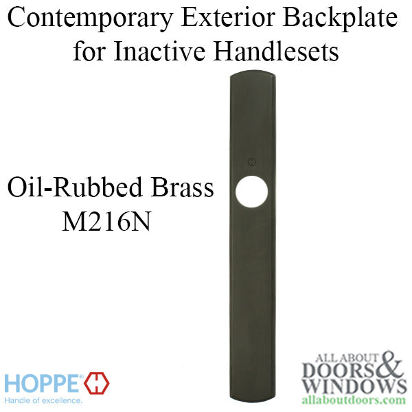 Hoppe Contemporary Exterior Backplate M216N – Oil-Rubbed Brass