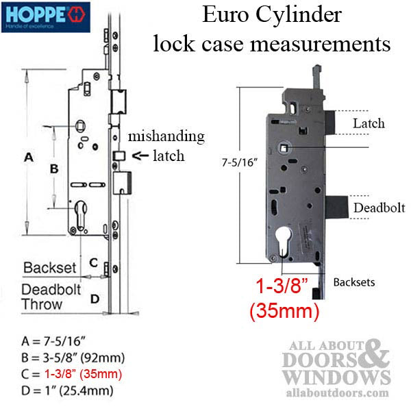 Hoppe Manual Roundbolt Bottom Gear – 35mm Backset, 16mm Faceplate