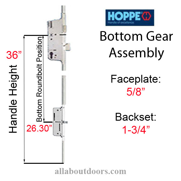 Hoppe HLS9000 Multipoint Lock Bottom Gear – 45mm Backset, Manual Version