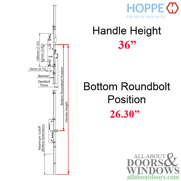 Hoppe HLS9000 Multipoint Lock Bottom Gear – 45mm Backset, Manual Version