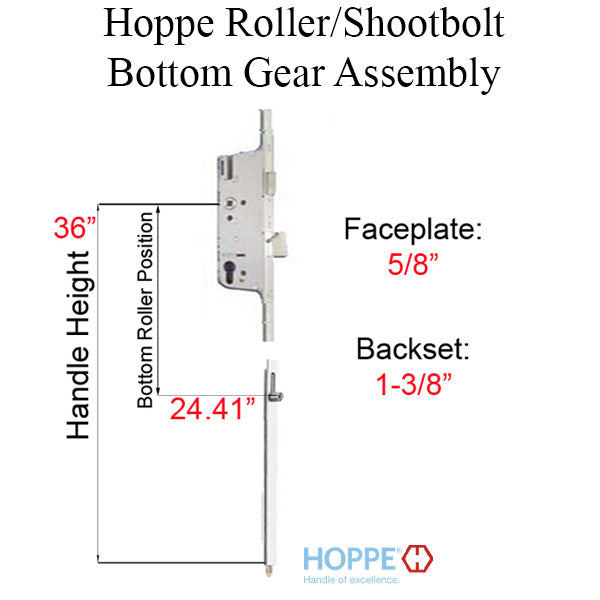 Hoppe HLS9000 Multipoint Gear – 35mm Backset, 92mm PZ, Roller/Shootbolt