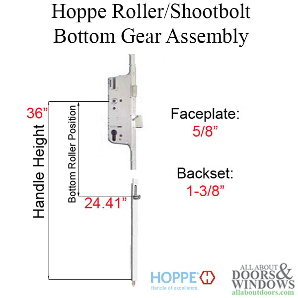 Hoppe HLS9000 Multipoint Gear – 35mm Backset, 92mm PZ, Roller/Shootbolt