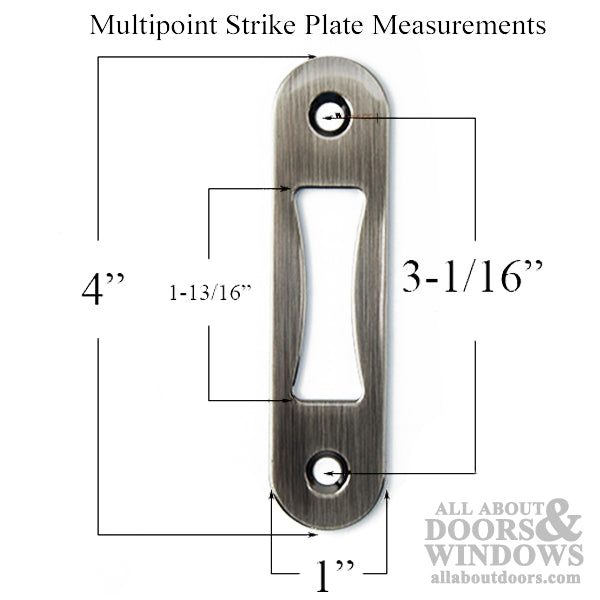G-U Ferco Multipoint Strike Plate – Radius Corner, Antique Nickel