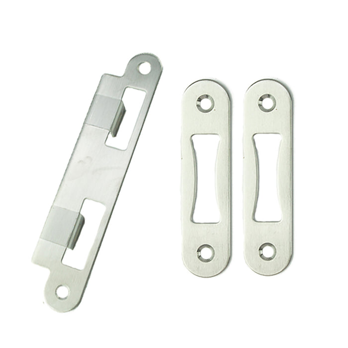 G-U / Ferco Strike Plate Kit for 1-3/4" Doors – 3-Piece, Stainless Steel
