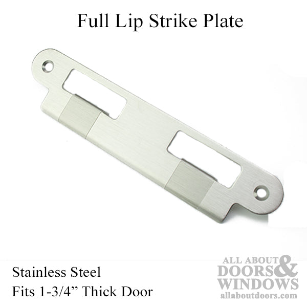 Ferco Full Lip Middle Keeper Strike Plate – 1-3/4" Door, Stainless Steel