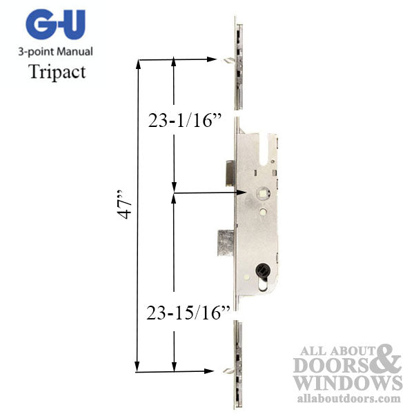GU Tripact Europa 3-Point Multipoint Lock – 92mm PZ, Tongue Version