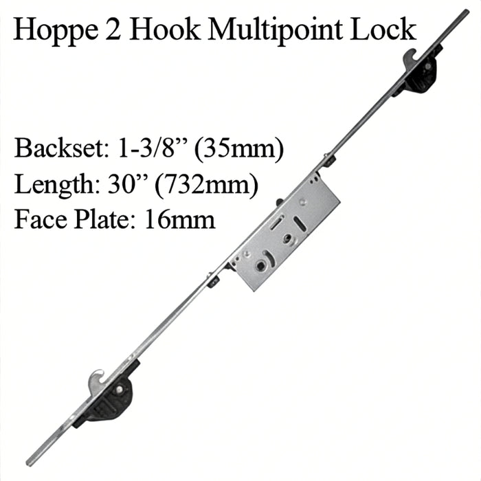 Hoppe Sliding Door Multipoint Lock – 35mm Backset, 16mm Faceplate