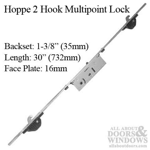 Hoppe Sliding Door Multipoint Lock – 35mm Backset, 16mm Faceplate