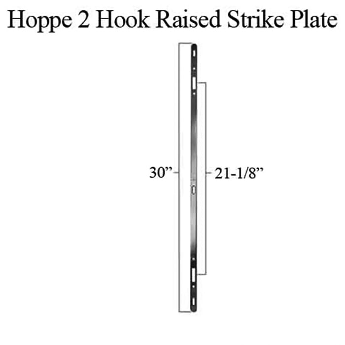 Hoppe 2-Point Sliding Door Lock Strike – 30" Length, Brushed Stainless Steel
