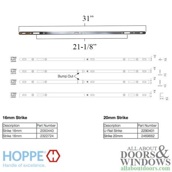 Hoppe 2-Hook Sliding Door Lock – 30mm Backset, 16mm Faceplate