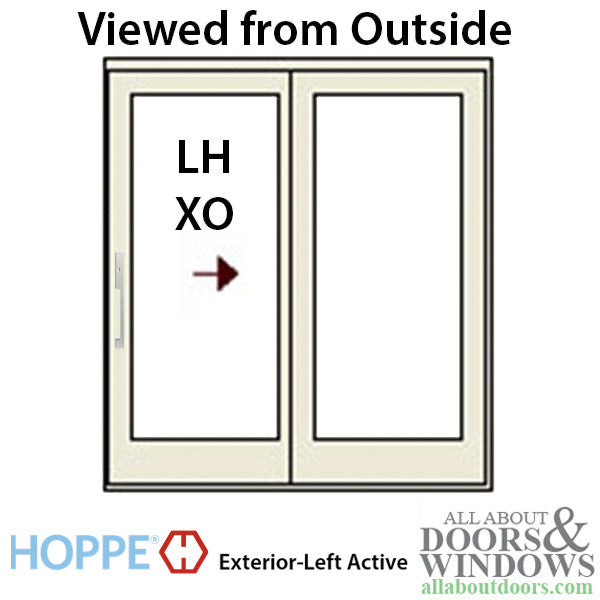 Hoppe Dallas Non-Keyed Sliding Door Handle – Left Hand, 1-3/4" Door, Alpine Frost