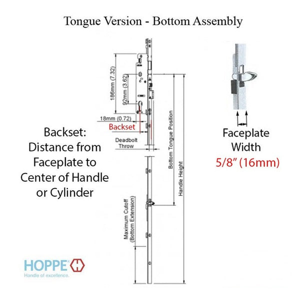 Hoppe HLS 9000 Multipoint Lock – 60mm Backset, 92mm PZ, 36" Handle Height