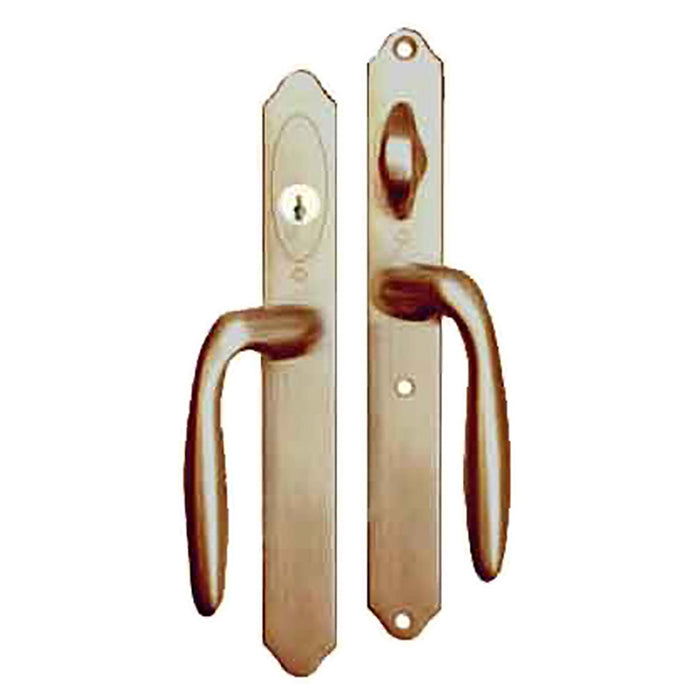 Hoppe M151 Active Sliding Door Handleset – Keyed, Antique Brass