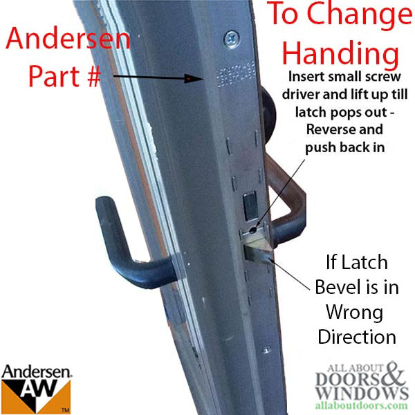 Andersen Active Multipoint Lock for 8' French-wood Hinged Doors – 51mm Backset, 106mm PZ, Stainless Steel