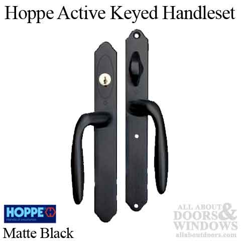 Hoppe M151 Active Sliding Door Handleset – Keyed, Matte Black