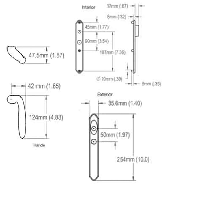 Hoppe M151 Sliding Door Keyed Handleset – Oil Rubbed Brass