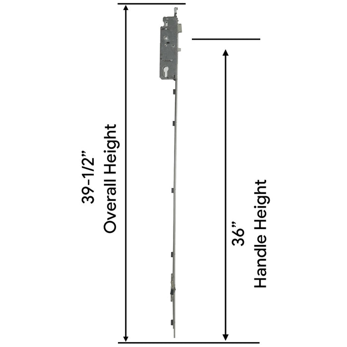 Hoppe Multipoint Gear with Tongue – 35mm Backset, 92mm PZ, 36" Handle Height